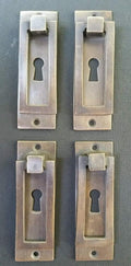 4 Arts and Crafts,Mission Style, Brass Handle, Pull,Antique Style Escutcheon,Doors,Locks,Interior Brass,Drawers,Furniture,3 1/8"#H32