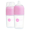 PopYum 5 oz Pink Anti-Colic Formula Making/Mixing/Dispenser Baby Bottles, 3-Pack (with #1 nipples)