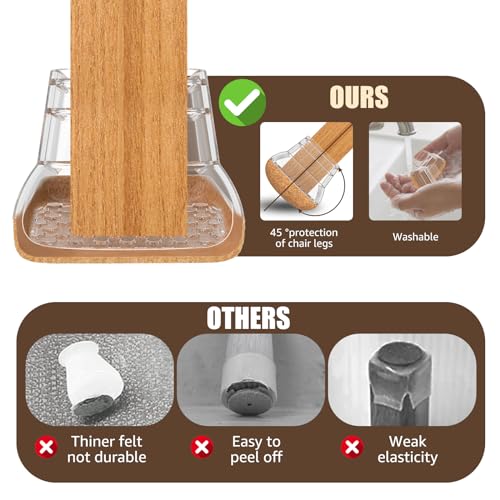 Chair Leg Floor Protectors Silicone Covers for Noise Reduction L8667