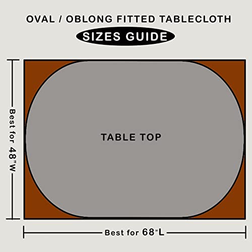 Round Vinyl Fitted Tablecloth with Flannel Backing Elastic Edge Waterproof T968