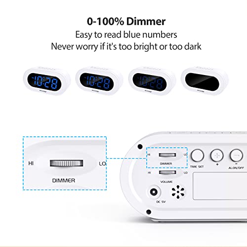 Small LED Digital Alarm Clock with Snooze and Dimmer U521112