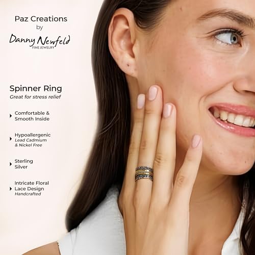 Spinner Ring for Women, Fidget Ring, Anxiety Ring, Vintage Style H6055