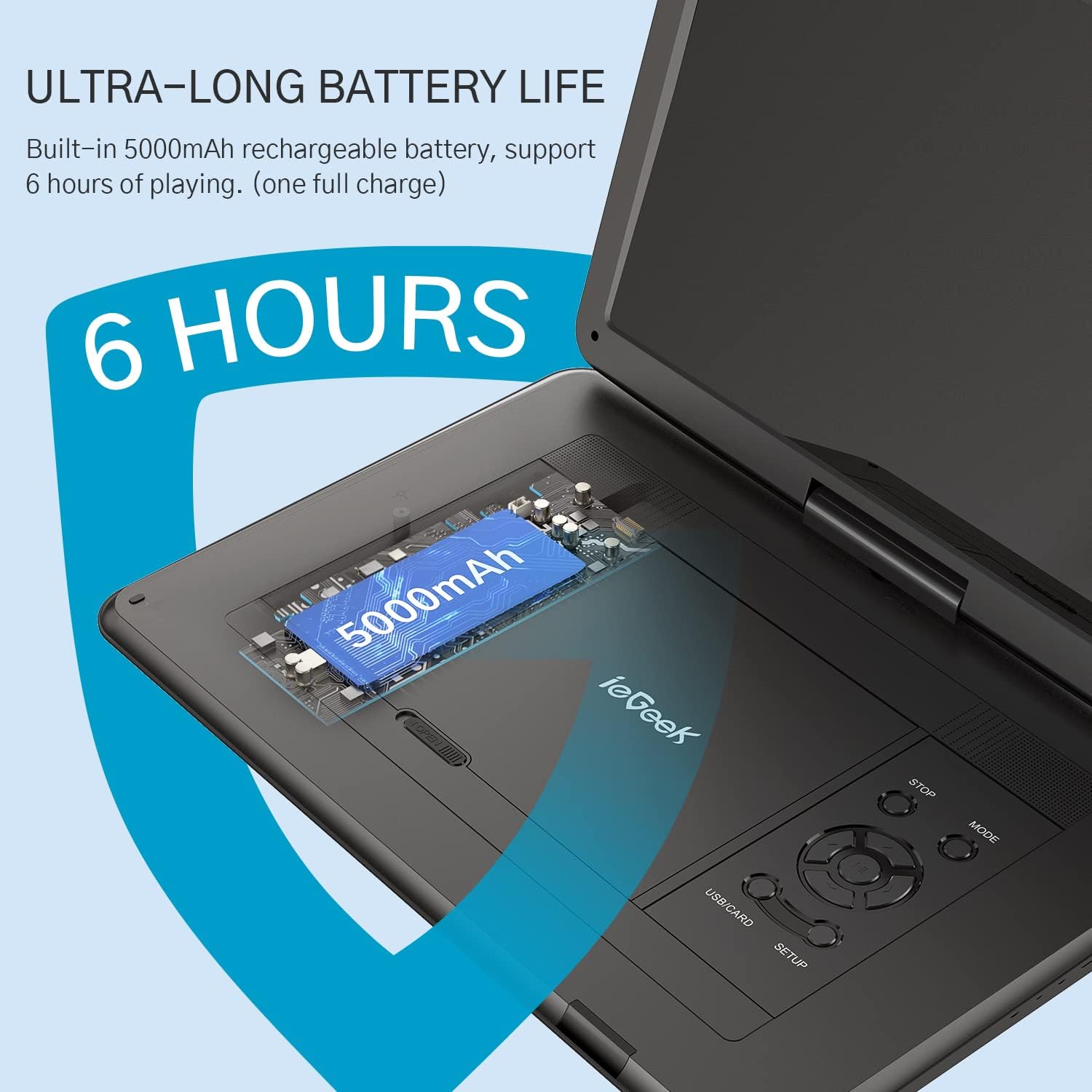 Portable DVD Player with 15.6" Swivel HD Screen P4382