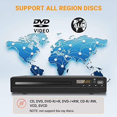 DVD Player for Smart TV with HDMI, 1080P Upscaling, USB Input X45606
