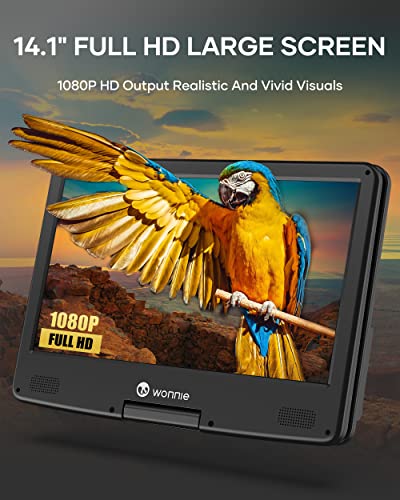 Portable Blu-ray DVD Player with 14.1" 1080P HD Swivel Screen D712
