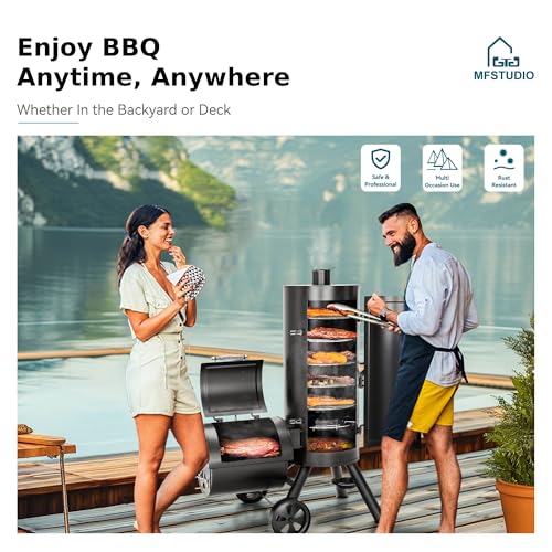 Heavy Duty Charcoal Grill with Offset Smoker, 942 sq.in. Cooking Area O839549