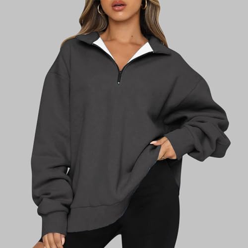 Oversized Half Zip Sweatshirts for Women Casual Long Sleeve D858929