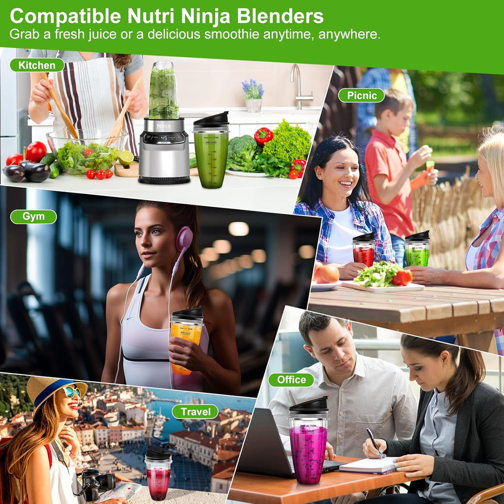 24oz Blender Cups with To-Go Lids and Extractor Blade X221200