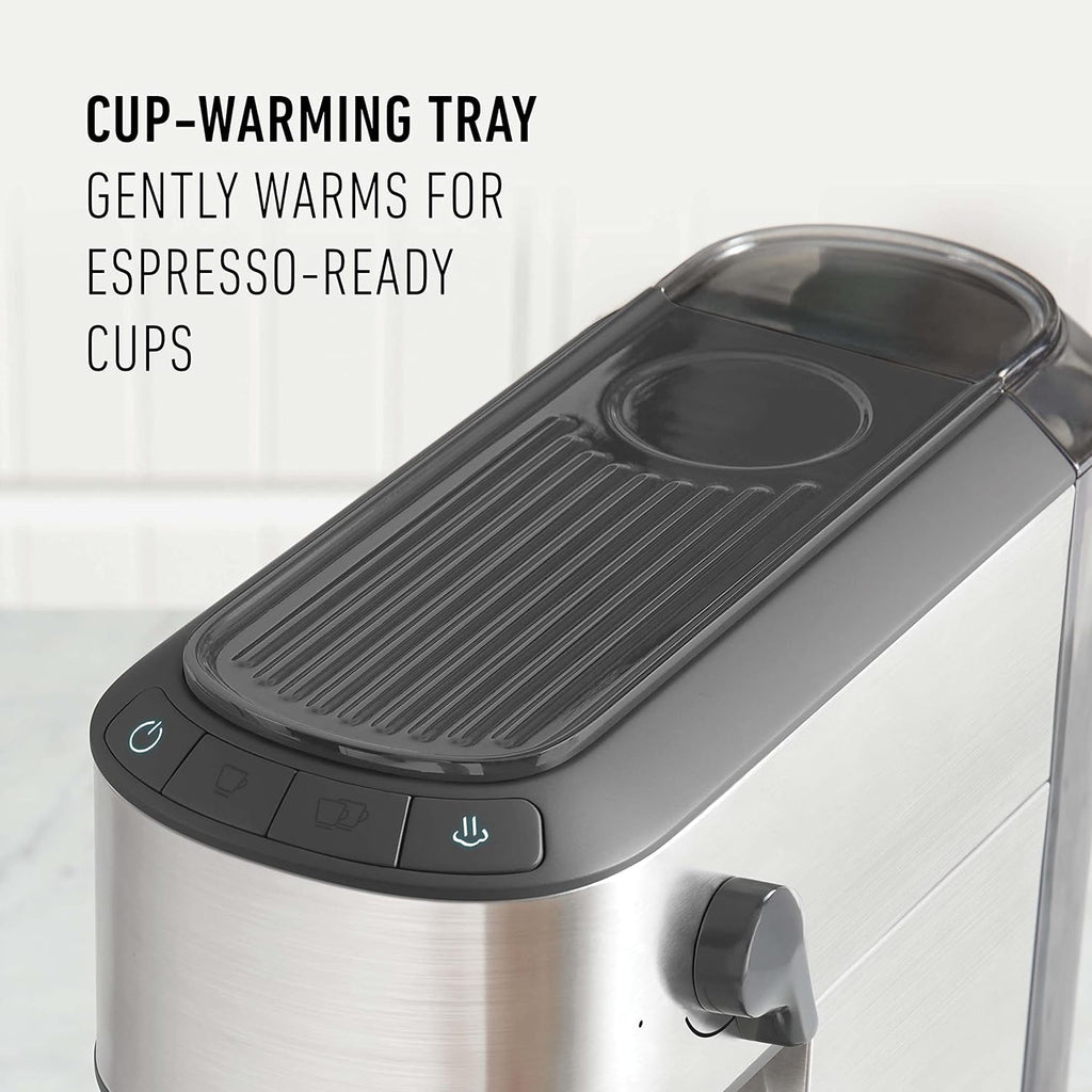 Compact Espresso Machine with Milk Frother, Stainless Steel V279237