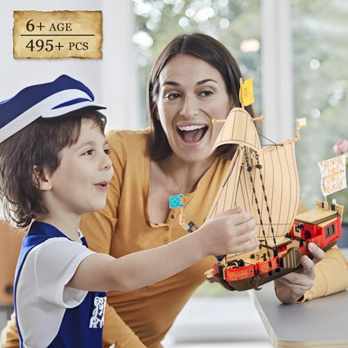 Sailboat and Ship Building Blocks Set for Adults, 495Pcs Model Kit M92245