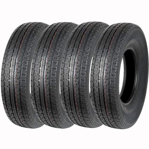 Set of 4 Heavy Duty Trailer Tires ST205/75R15 205 75 15 10-Ply Load Range E, 205 75R15 ST 205/75/15, 111/106N