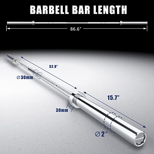 7FT Olympic Barbell Solid Chrome, 700LBS Capacity S761492