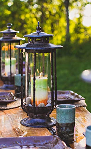 Large Decorative Hurricane Lantern Glass Candle Holder D745