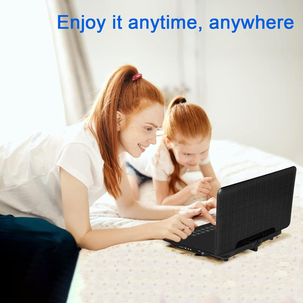 Portable DVD Player with HD Swivel Screen, Rechargeable Battery, USB/SD Card Support W355