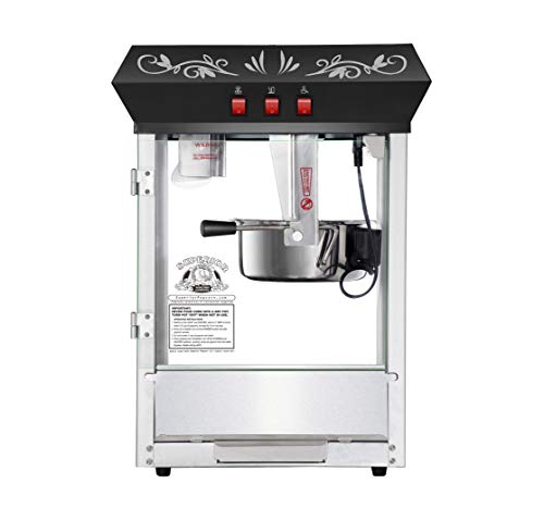 Popcorn Machine with 8oz Stainless Steel Kettle, Black R26475
