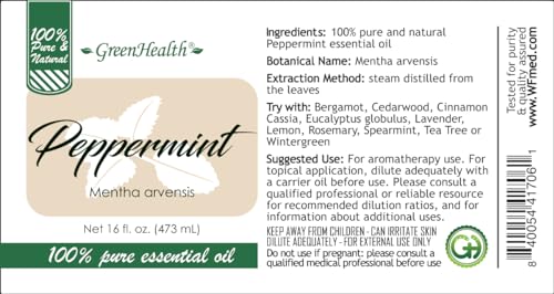 Peppermint Essential Oil, 16 fl oz, Pack of 2 B849897