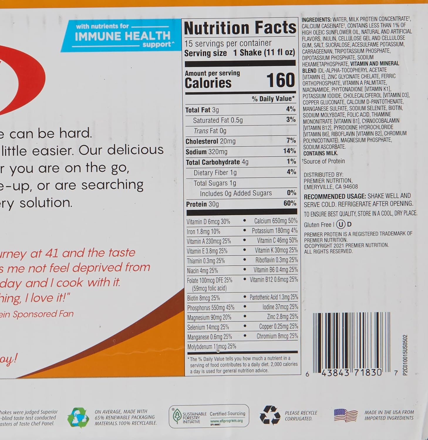 Caramel High Protein Shake, 11 Fl Oz (Pack of 15) X969073