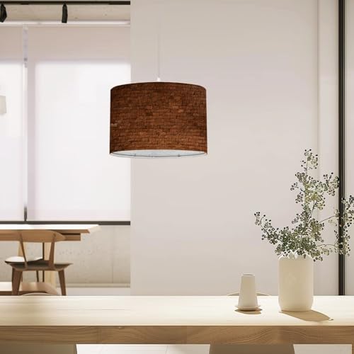 Plug-in Pendant Light with Linen Lampshade and Clear Cord H582900