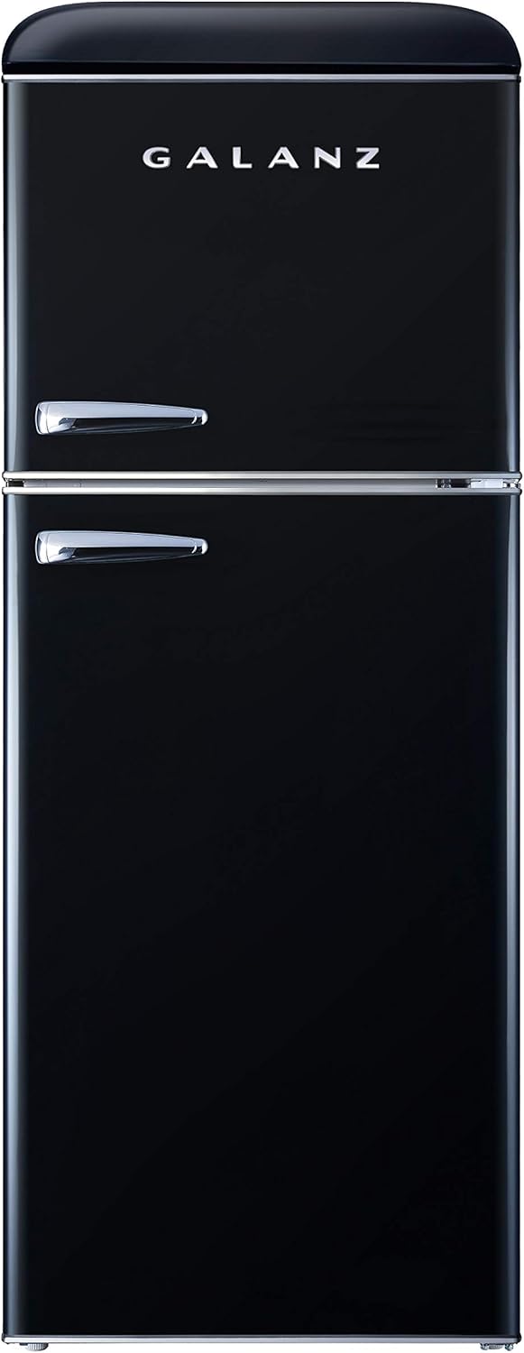 Retro Compact Refrigerator with Freezer and Single Serve Coffee Maker Q392