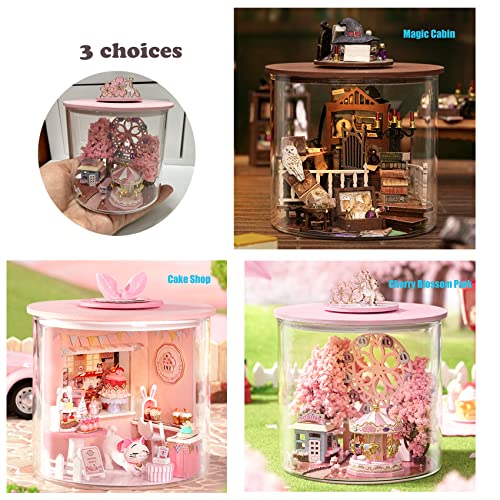 Miniature Dollhouse Kit with Bottle Light and Furniture O2342