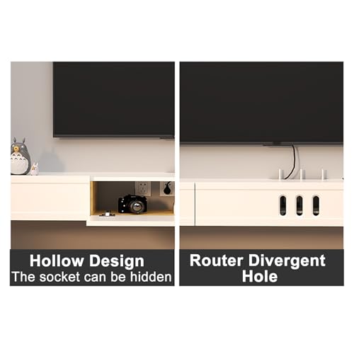 Floating TV Stand with Cable Holes for Living Room D564103