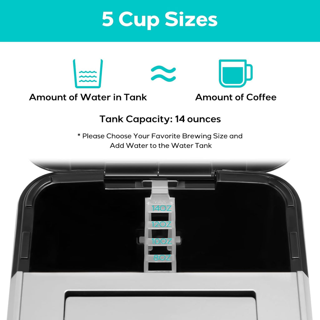 K Cup Coffee Maker, Stainless Steel, Compact Coffee Brewer N572832