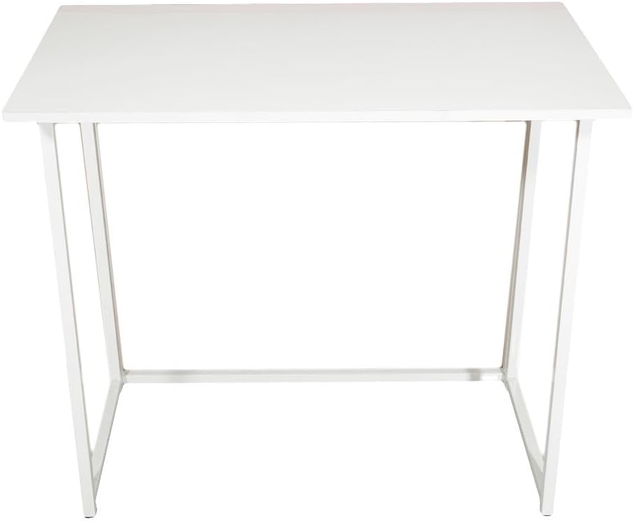 Collapsible Computer Desk White Portable Folding Workstation U963473