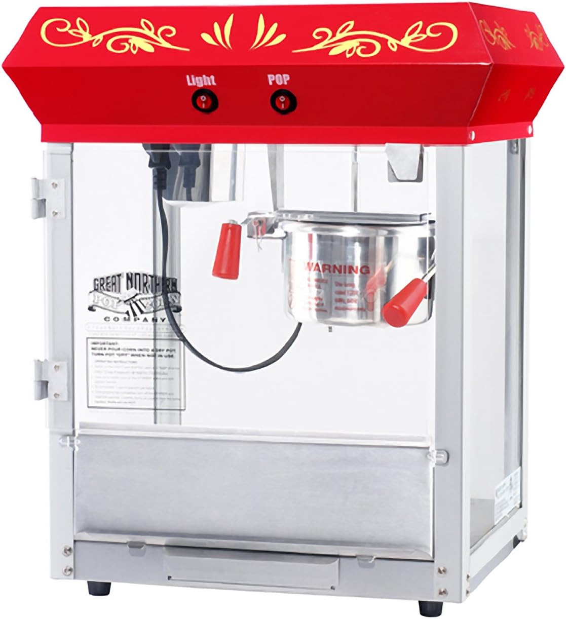 6112 Great Northern Popcorn Red Foundation Top Popcorn Popper Machine, 4 Ounce
