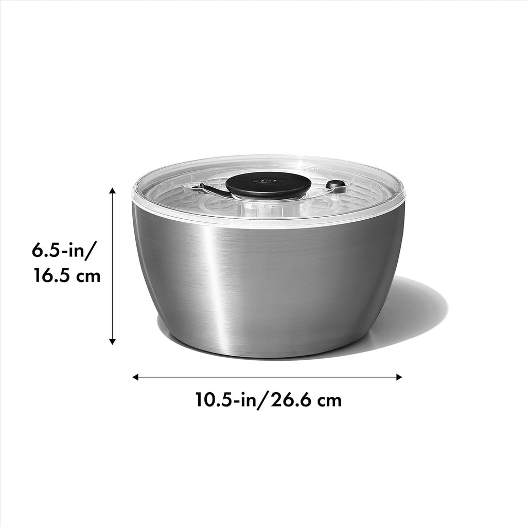 Stainless Steel Salad Spinner, 6.34 Qt. G495055