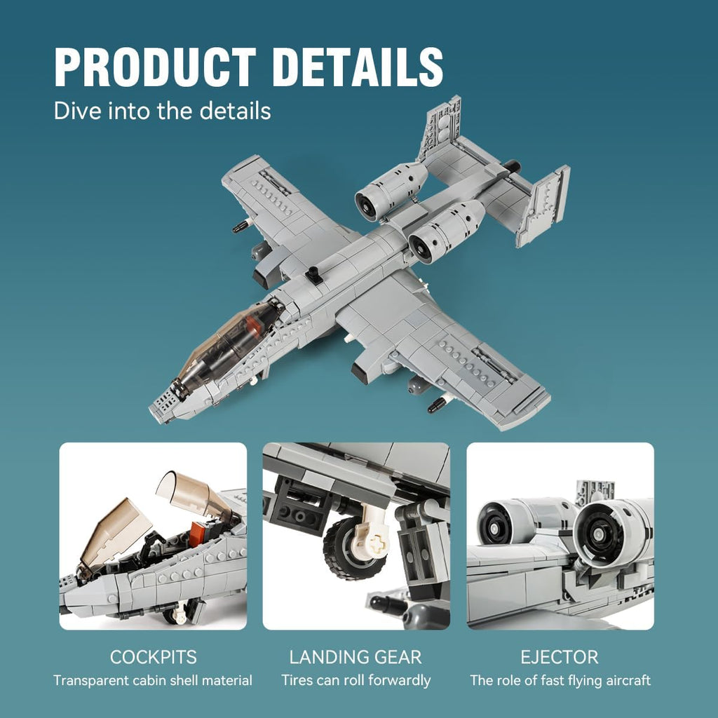 Warthog Attack Plane Military Building Bricks Set (900 Pcs) N235074