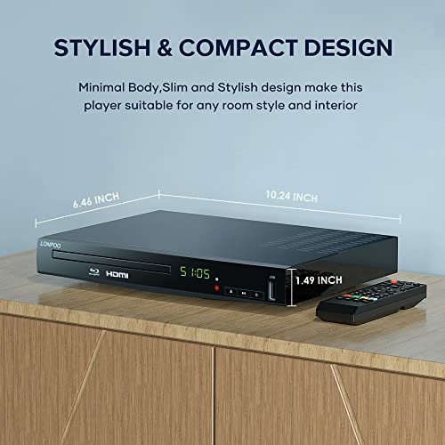 Blu Ray DVD Player, 1080P Home Theater with HDMI and USB Playback I711