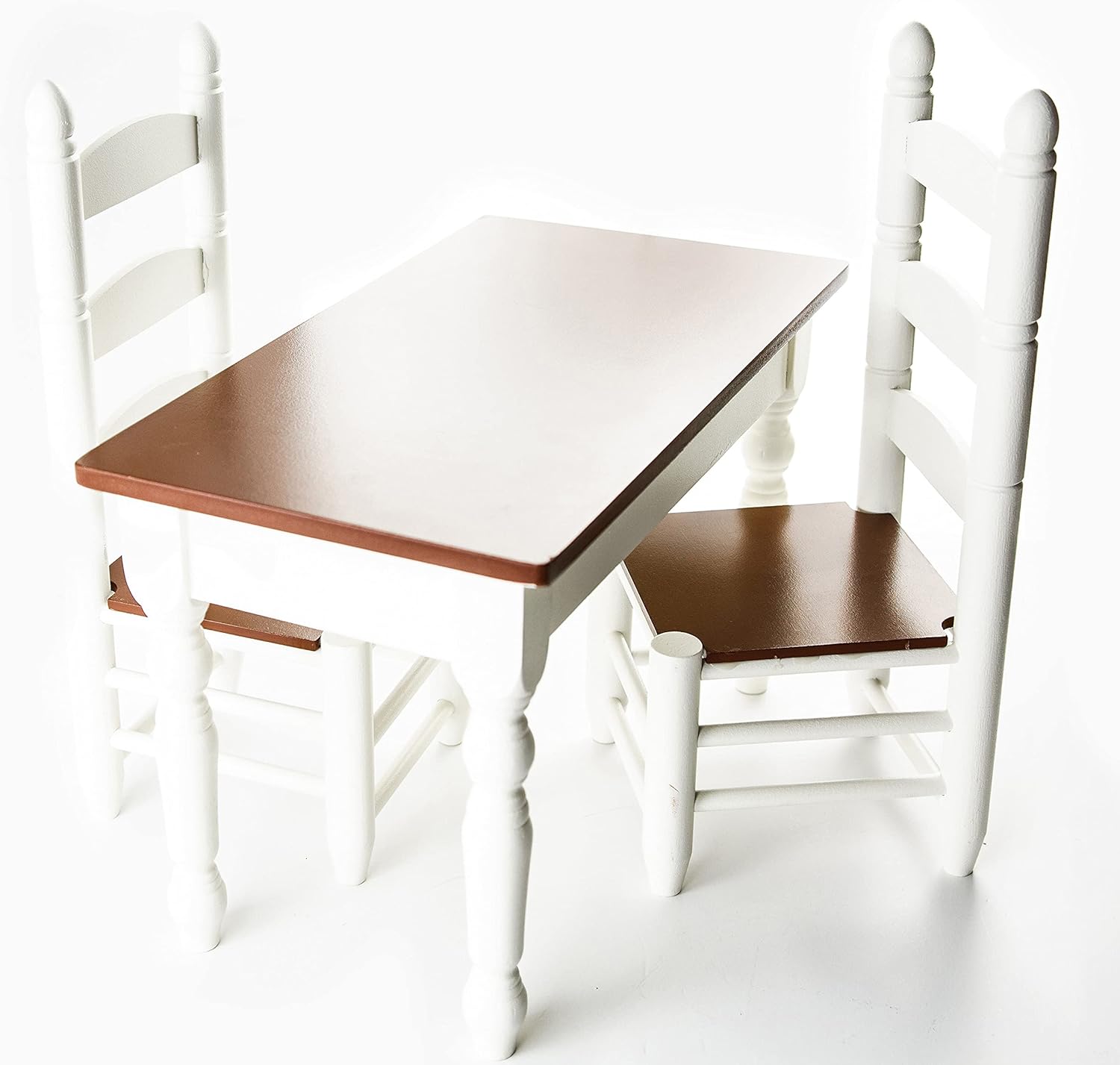 18 Inch Doll Furniture Wooden Kitchen Table and Two Chairs C4899