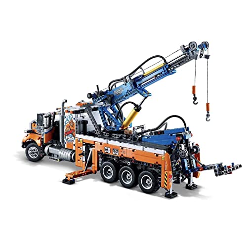 Heavy-Duty Tow Truck with Crane Building Set I966