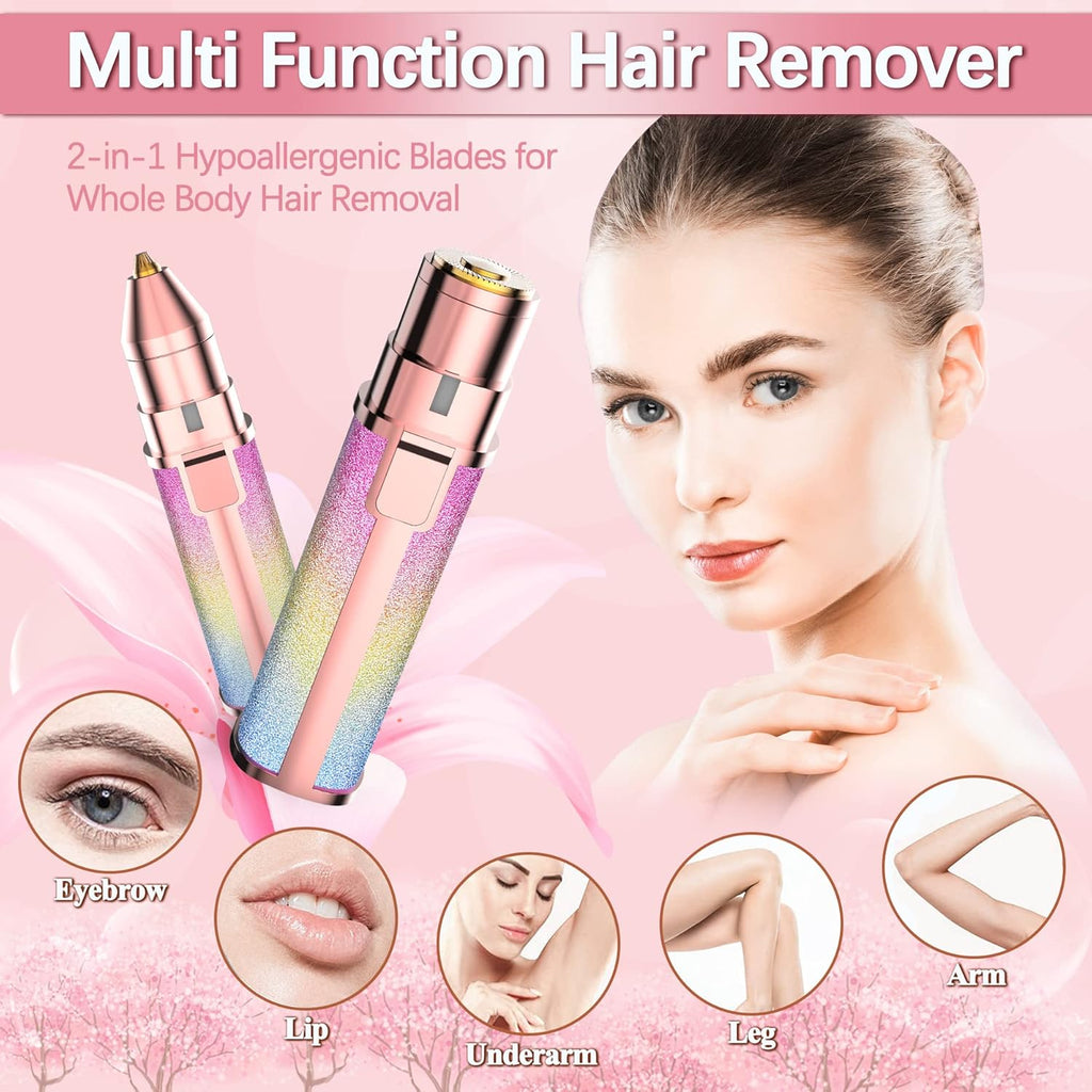 Facial Hair Remover for Women, Rechargeable 2-in-1 Trimmer with LED Light J801570