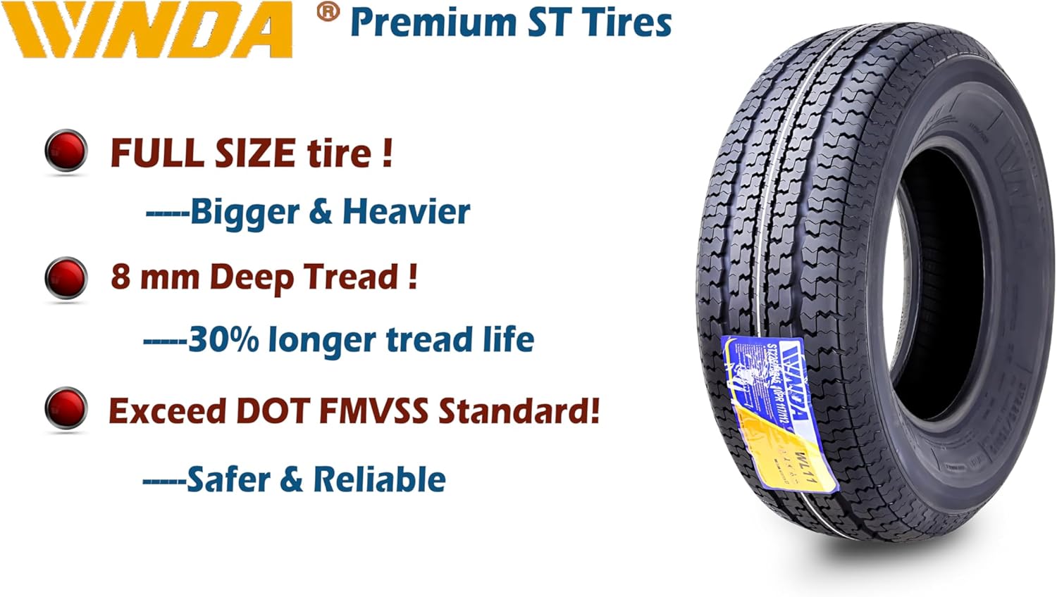 Trailer Tires 205/75R15 8-Ply Steel Belted Radial Q9408