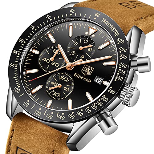 Mens Analog Quartz Chronograph Waterproof Wrist Watch with Calendar I562348