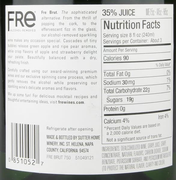 Non-Alcoholic Sparkling Brut Wine 2-Pack with Recipes I42218