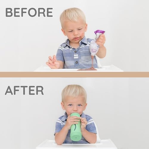Baby Food Bottle Starter Set with Self Feeder, Reusable Silicone Cup C914