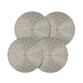 Gold Beaded Round Fabric Placemat, 14"