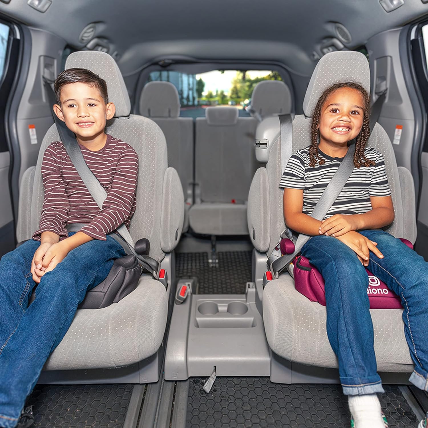 Backless Booster Car Seats, Pack of 2, Lightweight, Machine Washable, Black H530127