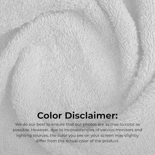 White Cotton Hand Towels for Bathroom, Spa & Gym - 100% Absorbent, 16x27 Inches, 24 Pack D82145