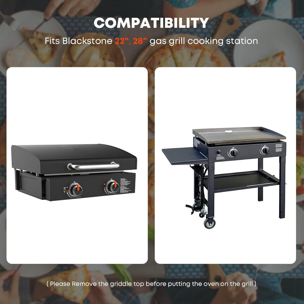 Outdoor Pizza Oven for Tabletop Griddles with Temperature Gauge and Pizza Stone U9326