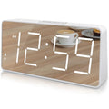 Peakeep Digital Clock, Alarm Clock for Bedrooms with USB Charger Port - Large Big Numbers 5 Brightness for Seniors, Battery Backup, Loud Alarm 5 Volums (Black with Green Digits)