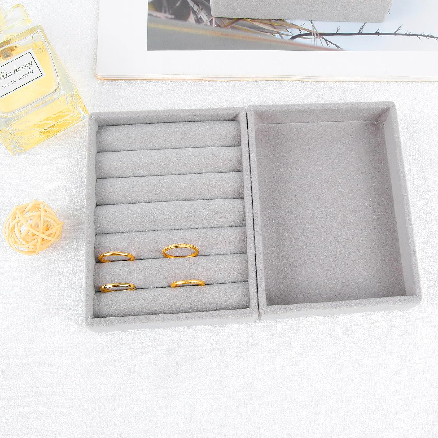 Stackable Jewelry Tray Organizer for Drawer and Dresser Q12582