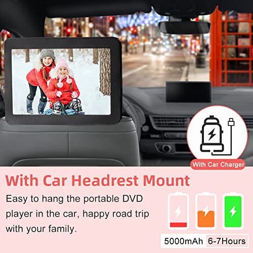Portable Mobile DVD Player with 14.1" Swivel Screen, 6 Hrs Battery, USB/SD Support K7489