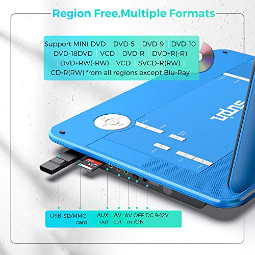 Portable DVD Player with 15.6" HD Swivel Screen, 6-Hour Rechargeable Battery, Black Z831110