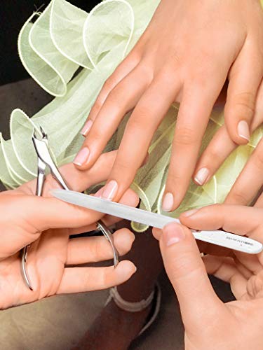 6pc Manicure Set in Gray Suede Case with Stainless Steel Tools U509