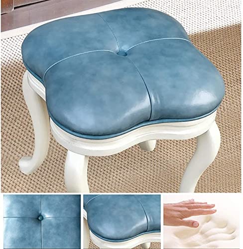 Upholstered Vanity Stool with Solid Wood Frame Q553