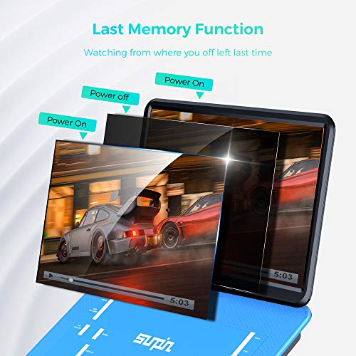 Portable DVD Player with 15.6" HD Swivel Screen, 6-Hour Rechargeable Battery, Black Z831110