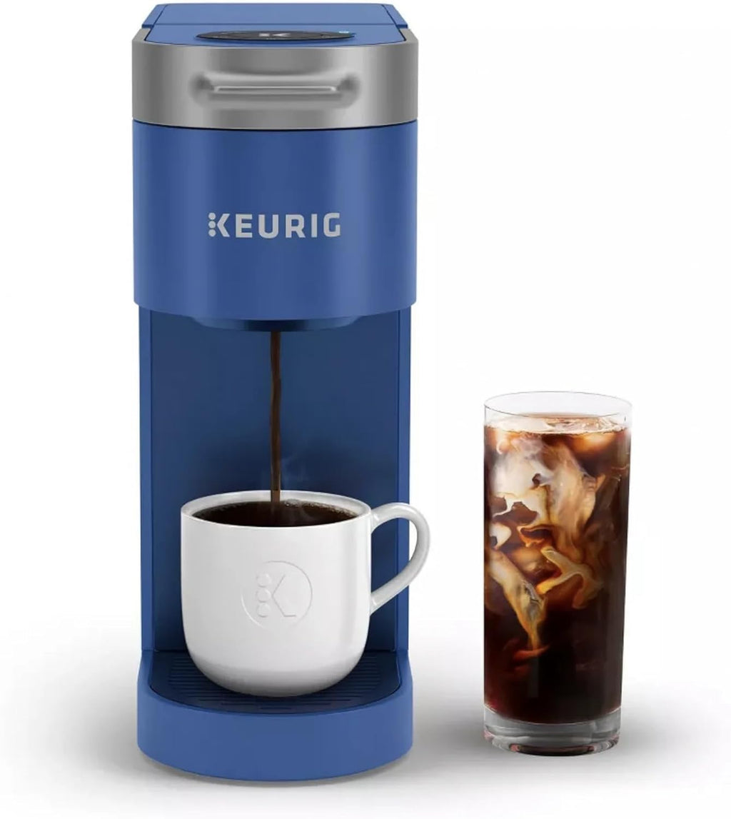 Single-Serve Coffee Maker, Blue, Brews Hot and Iced Coffee, 3 Cup Sizes L389963